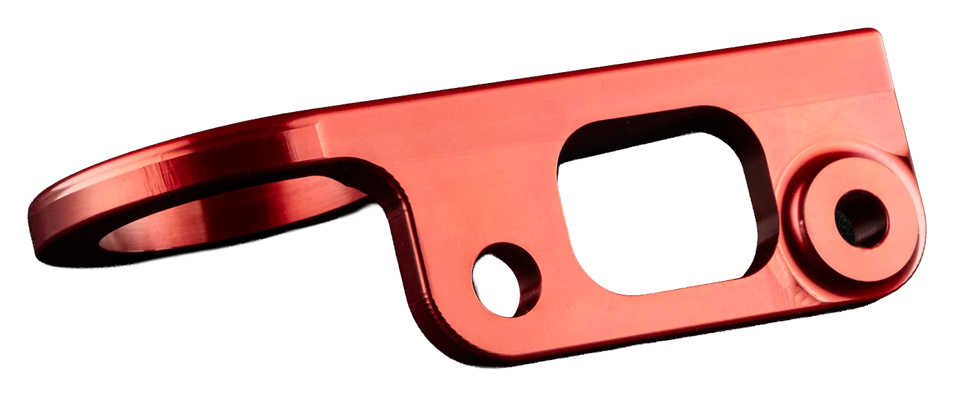Anneau de remorquage arrière MP-R rouge, côté platine de fixation