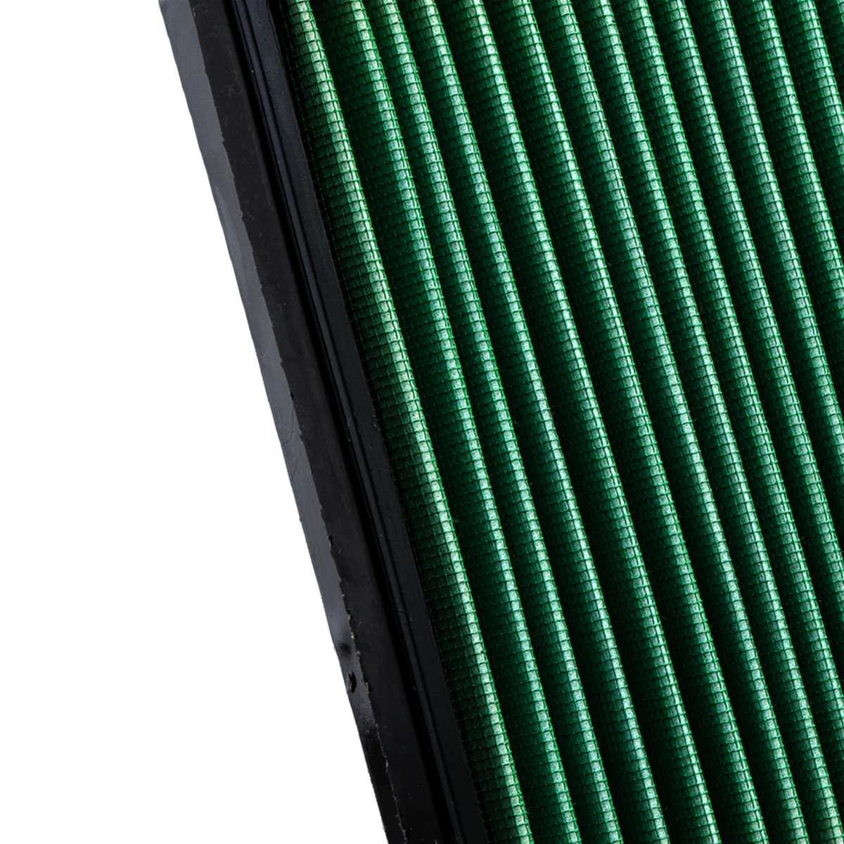 Média filtrant en coton huilé du filtre à air Green, plis de près