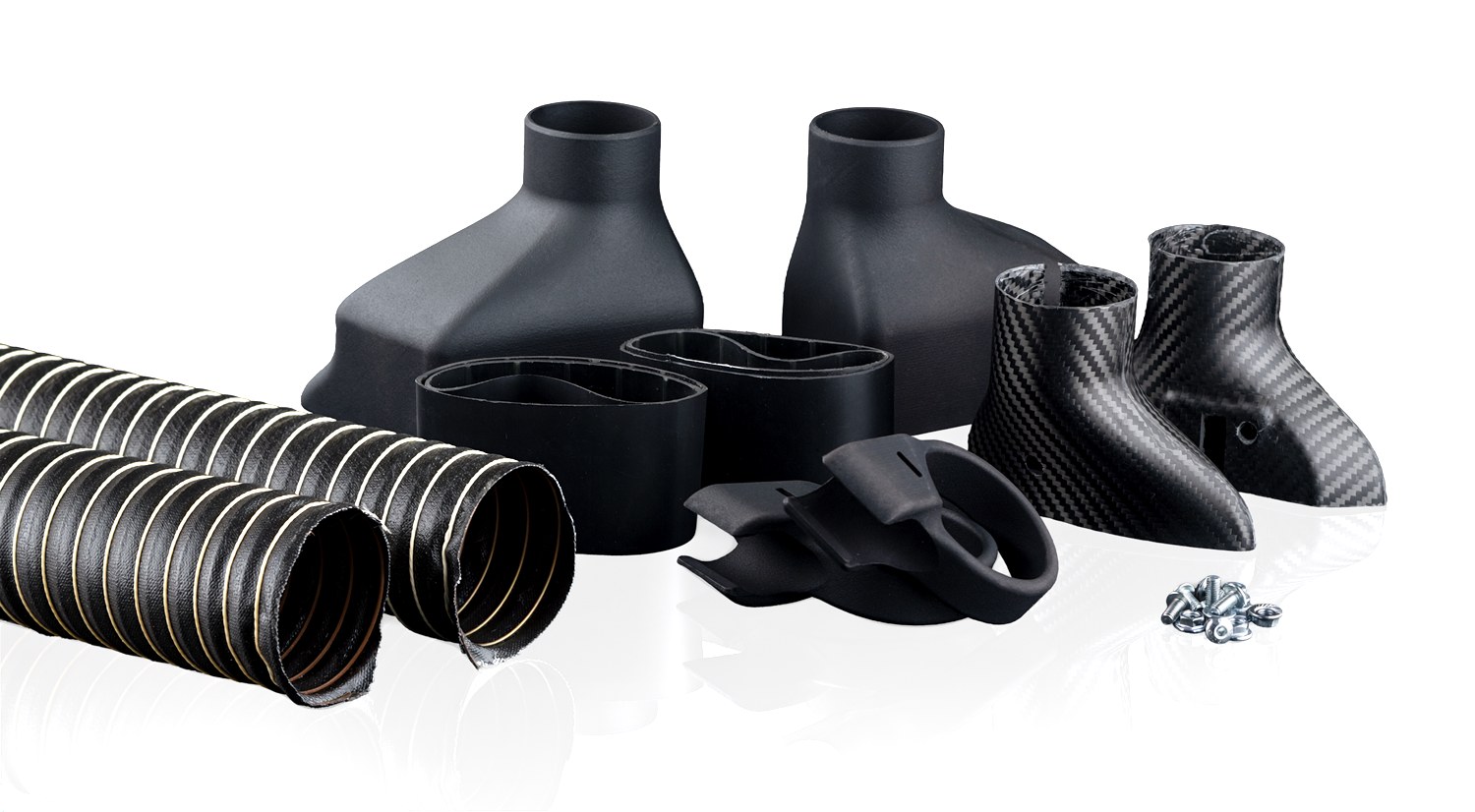 Kit BOA MP-R pour Alpine A110 tel qu’il est livré : écopes, gaines, raccords et visserie