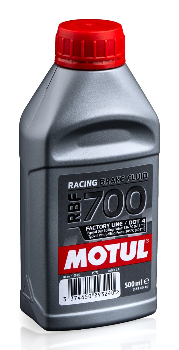 Liquide de frein Motul RBF 700 Factory Line, flacon de 500 ml tel qu’il est livré